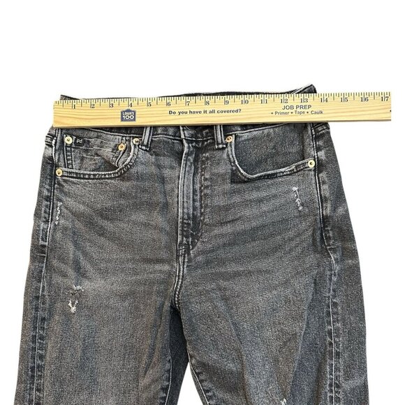 AE77 Mom Jeans size 6 Black Denim Distressed Stretch - Picture 7 of 8